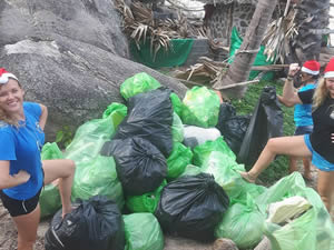 While you partied at the Full Moon, we cleaned up the beach!