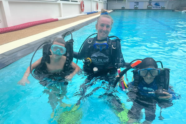 try diving in a swimming pool