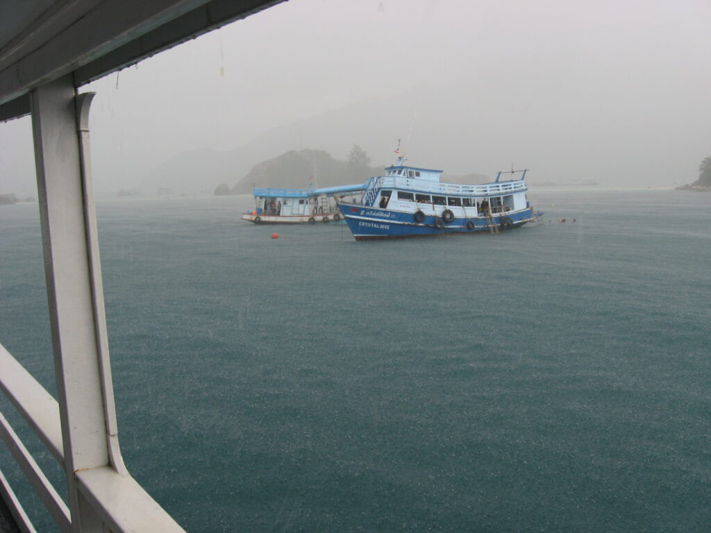 Rainy day at sea