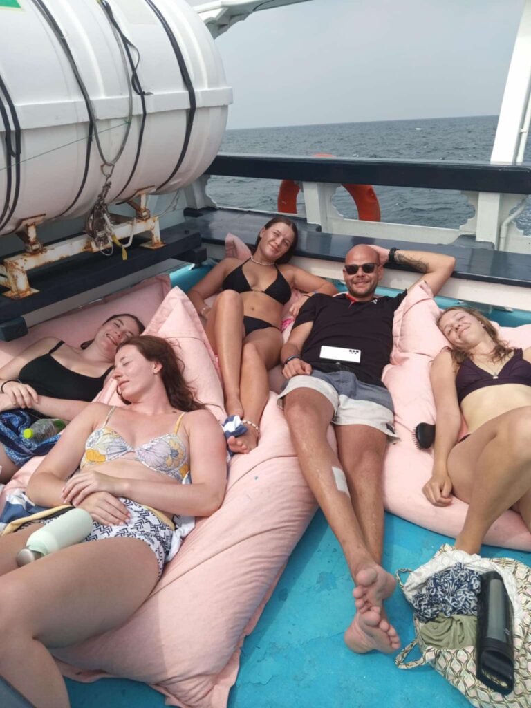 Relaxing at sea