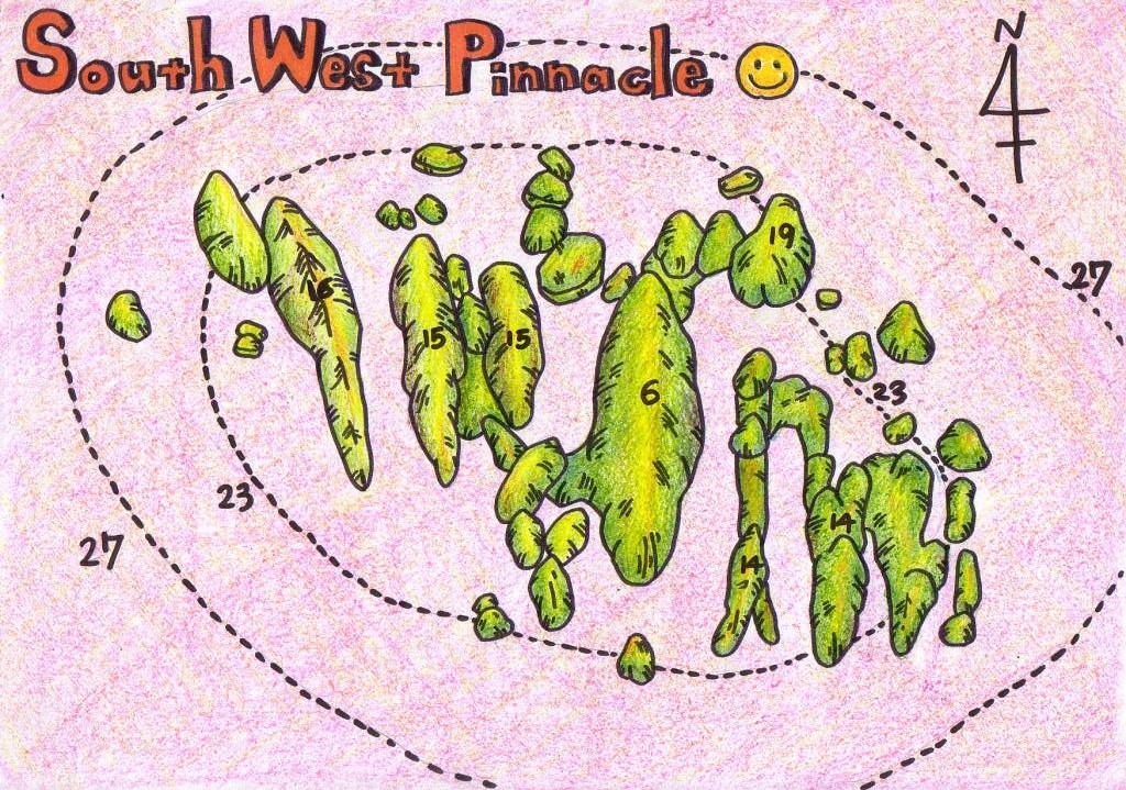 Southwest Pinnacle Dive Site Map
