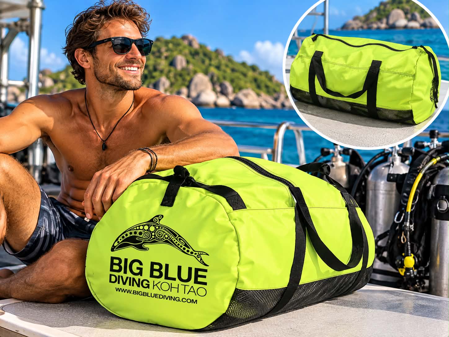 Big Blue Diving Orange Dive Bag - Image 2